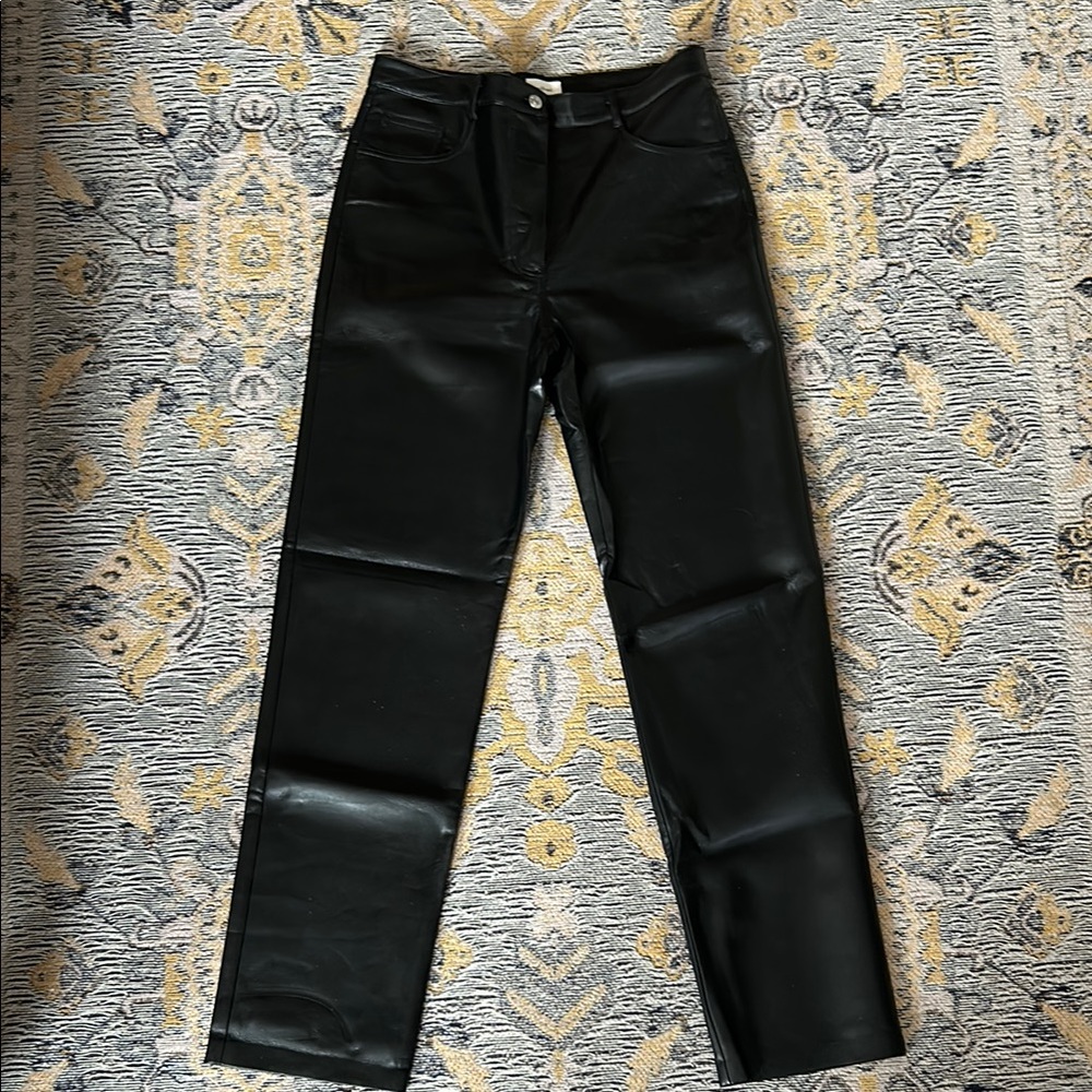 Aritzia Wilfred Faux Leather Women's Black Pants- Sz 10